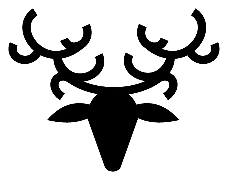 Stag Head pumpkin carving stencil, printable pattern