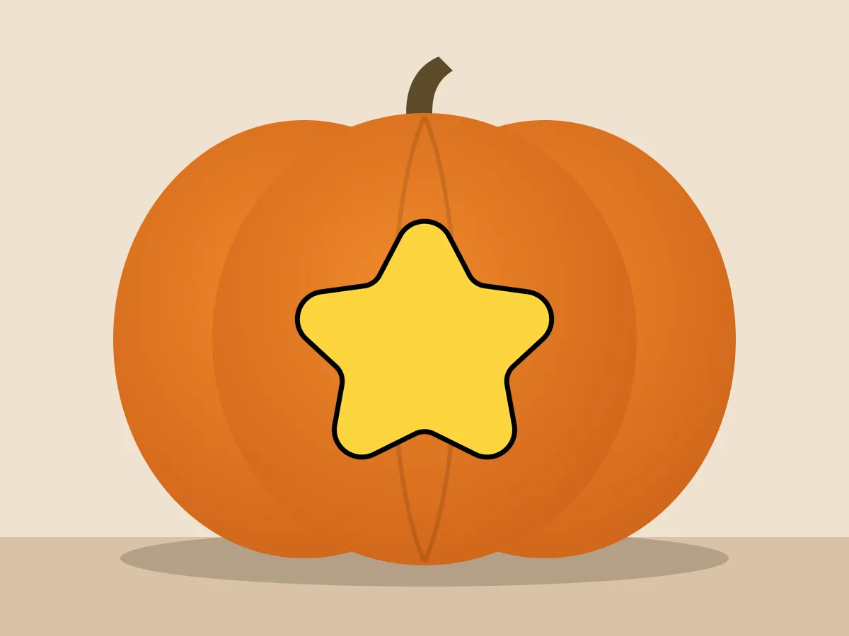 Pumpkin painted with the star stencil