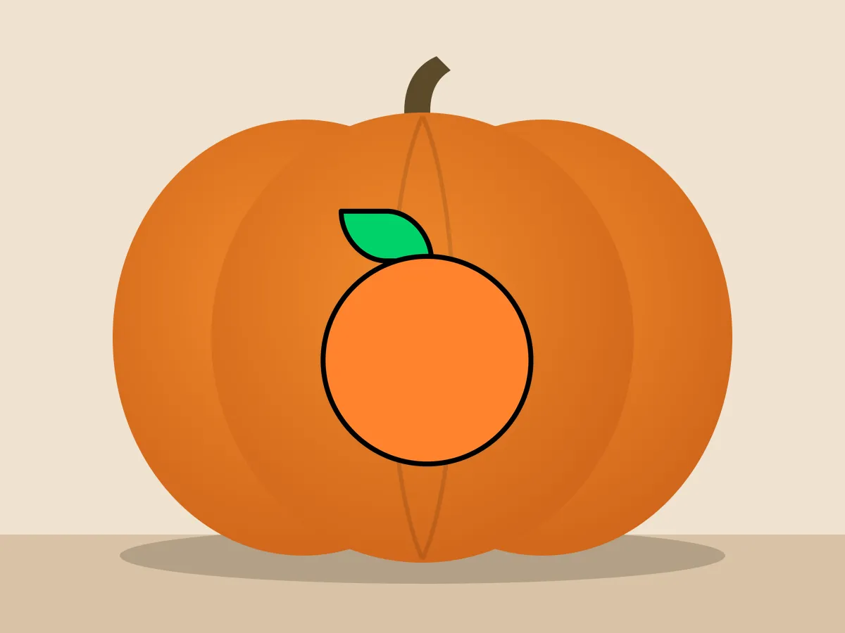 Pumpkin painted with the tangerine stencil
