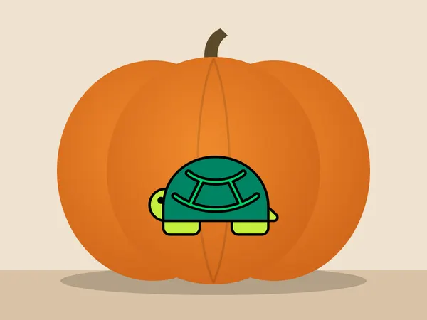 Kürbis bemalt mit dem Motiv „Schildkröte“