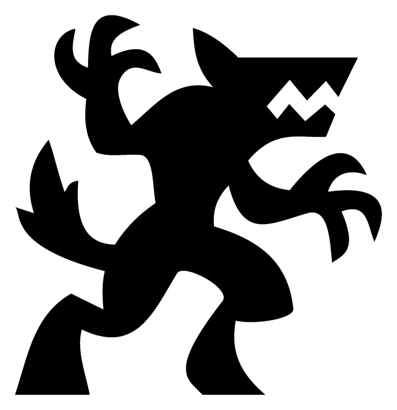 Werewolf pumpkin carving stencil, printable pattern