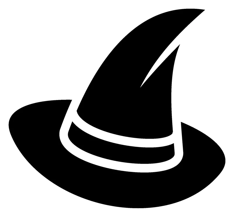Witch Hat pumpkin carving stencil, printable pattern