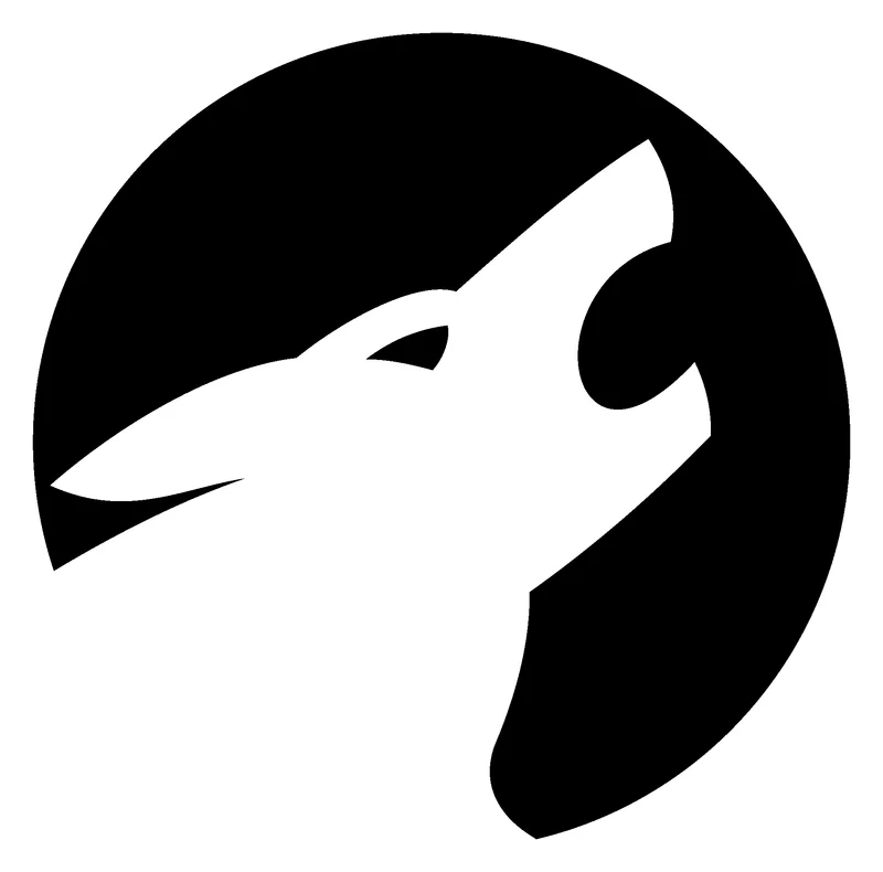 Wolf pumpkin carving stencil, printable pattern