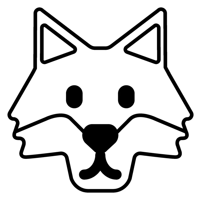 Wolf Face pumpkin painting stencil, printable outline