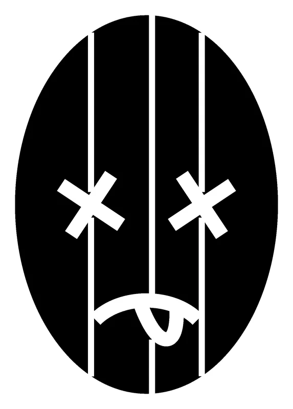 Zombie Head pumpkin carving stencil, printable pattern